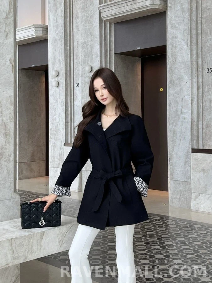 디올 디올 스탠드넥 금장 버튼 코트 상세 이미지