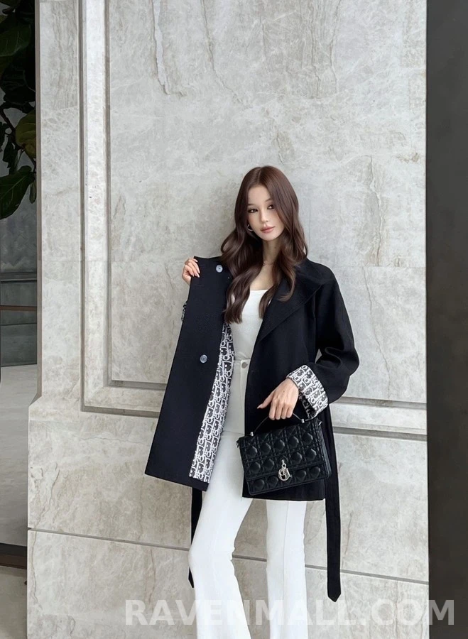 디올 디올 스탠드넥 금장 버튼 코트 상세 이미지