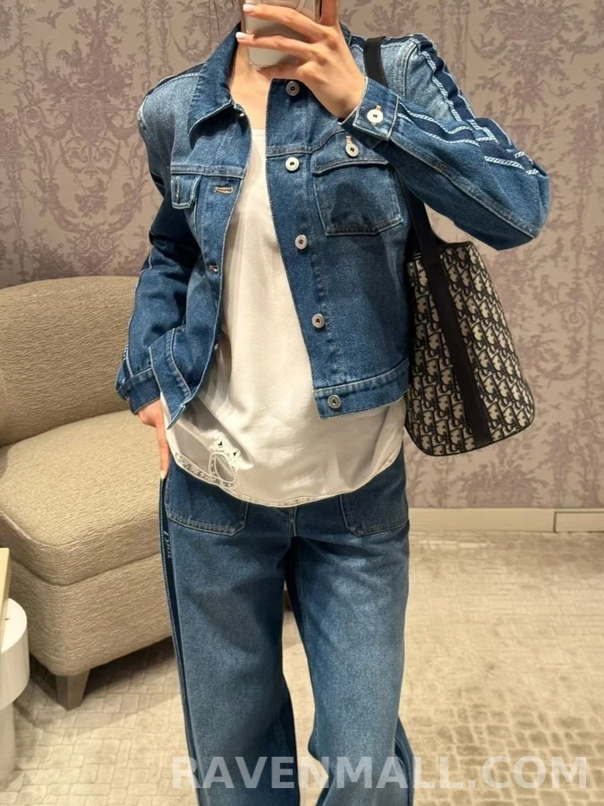 디올 디올 스트라이프 레터링 데님 자켓 상세 이미지