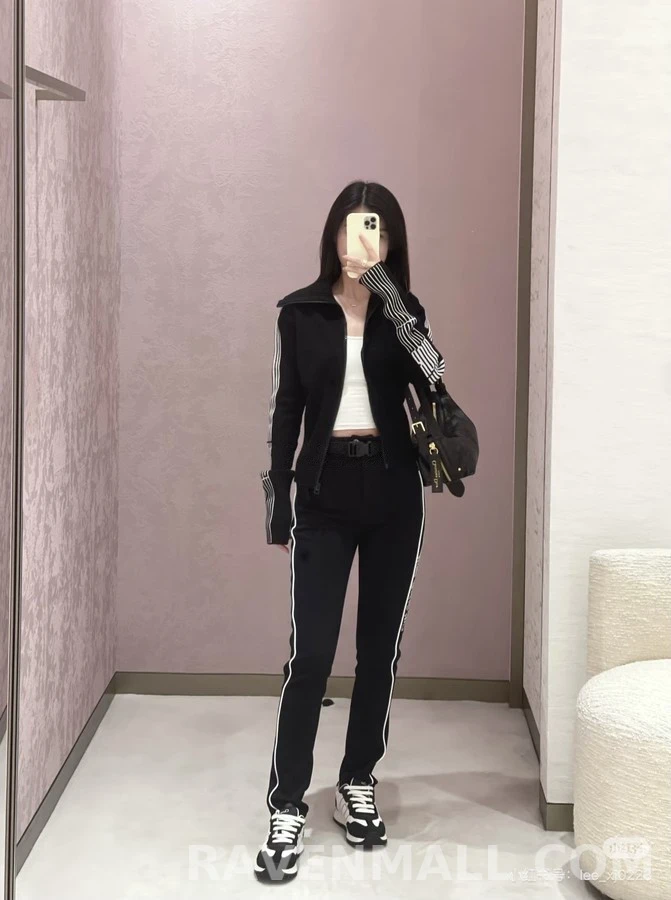 디올 디올 스트라이프 로고 울 집업 가디건 상세 이미지