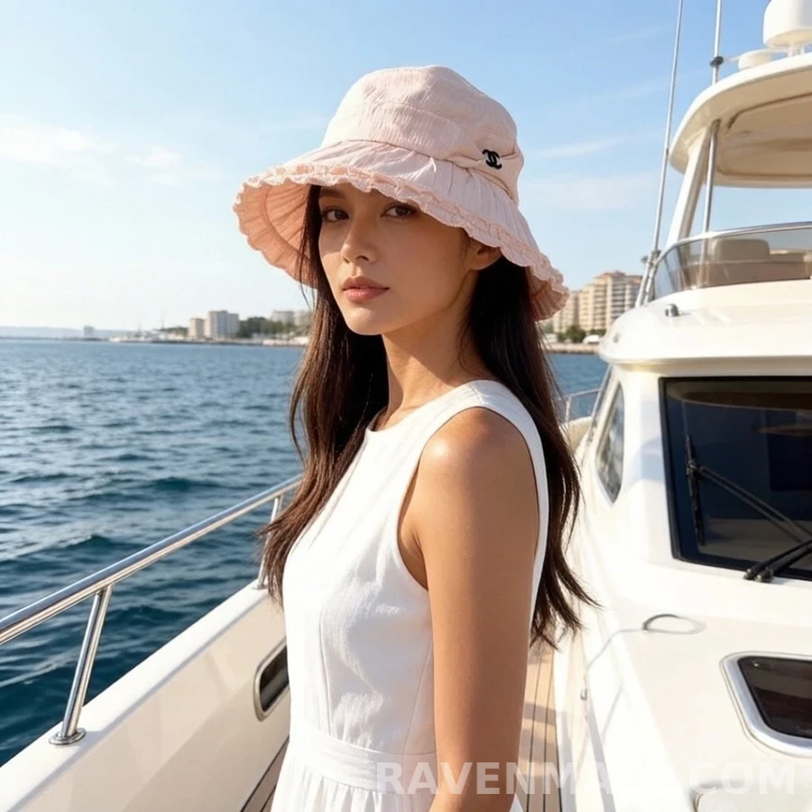 샤넬 샤넬 프릴 플리츠 버킷햇 상세 이미지