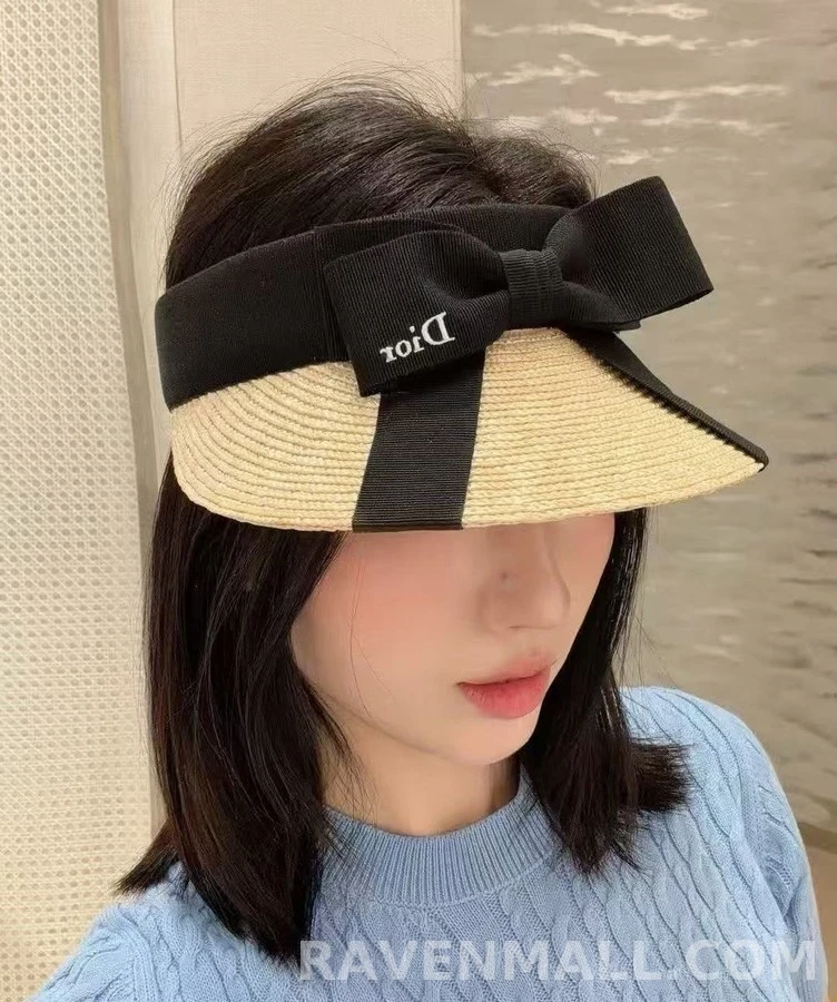 디올 디올 밀짚 보우 바이저 상세 이미지