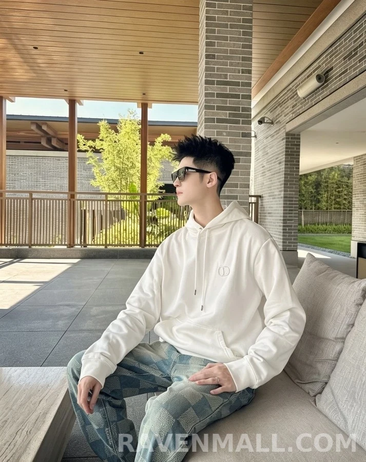 디올 디올 아이콘 자수 후드 티셔츠 상세 이미지