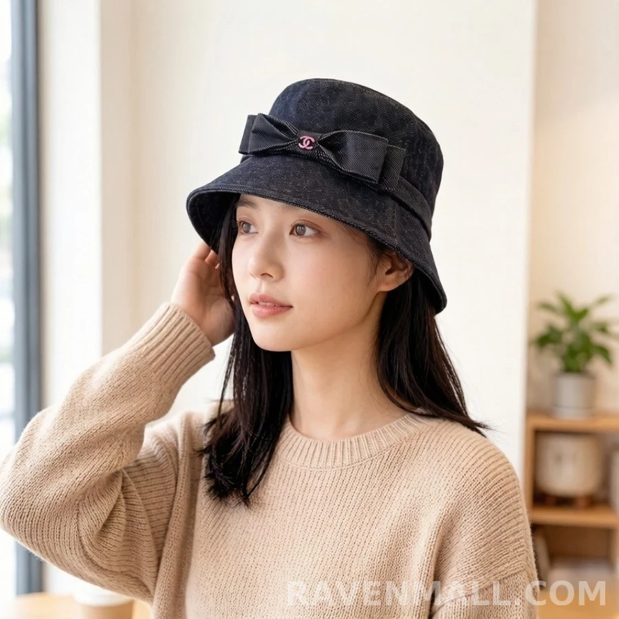 샤넬 샤넬 데님 보우 버킷햇 상세 이미지