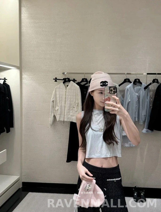 샤넬 샤넬 로고 비니 핑크 상세 이미지