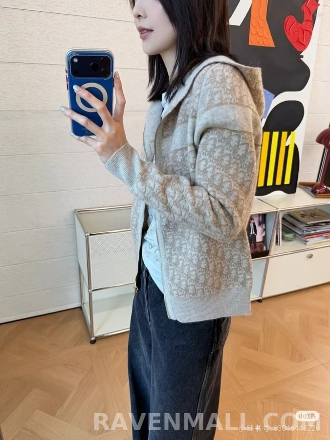 디올 디올 오블리크 자카드 양면 후드 집업 상세 이미지
