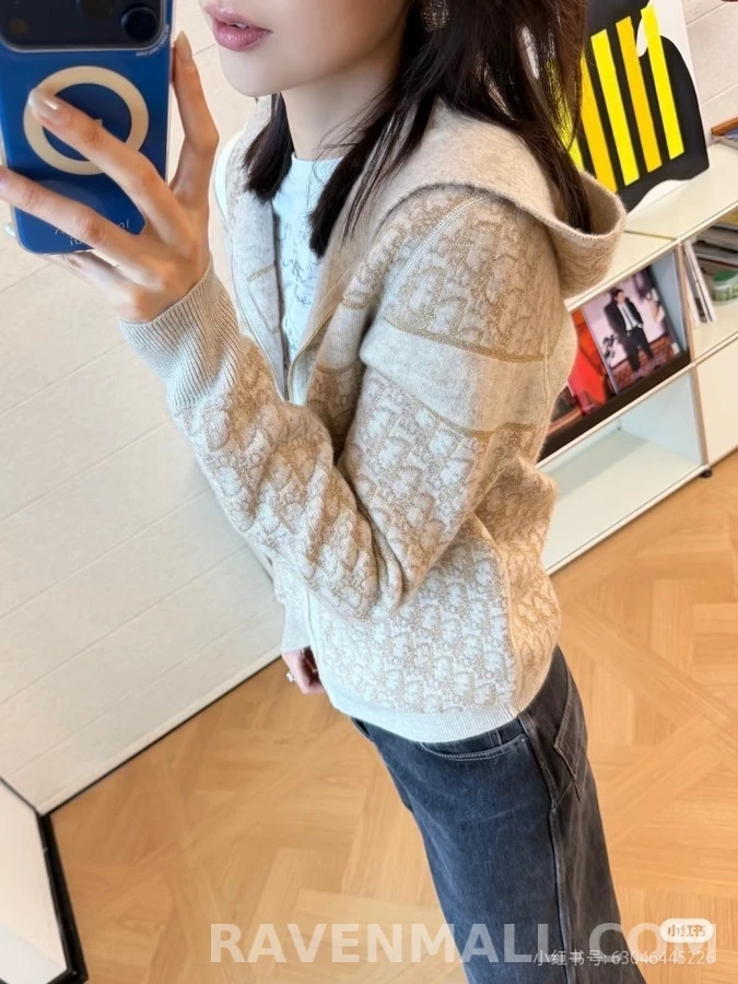 디올 디올 오블리크 자카드 양면 후드 집업 상세 이미지
