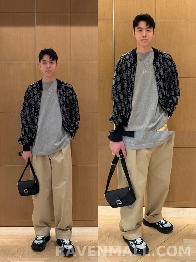 디올 디올 오블리크 패턴 봄버 자켓 상세 이미지
