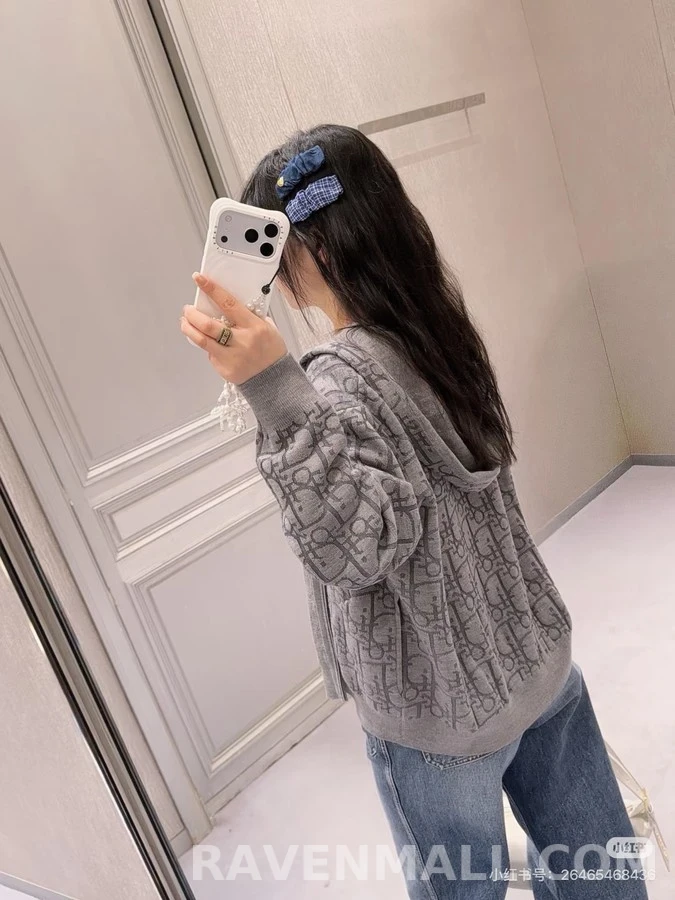 디올 디올 오블리크 패턴 집업 후드 상세 이미지