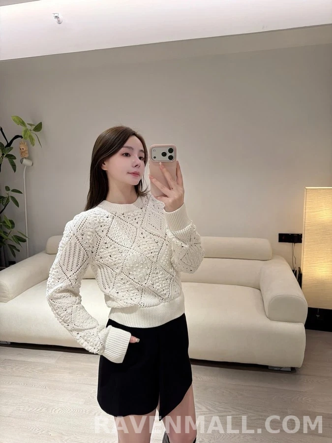 디올 디올 오픈워크 다이아몬드 니트 상세 이미지