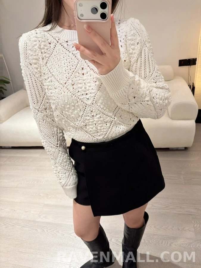 디올 디올 오픈워크 다이아몬드 니트 상세 이미지