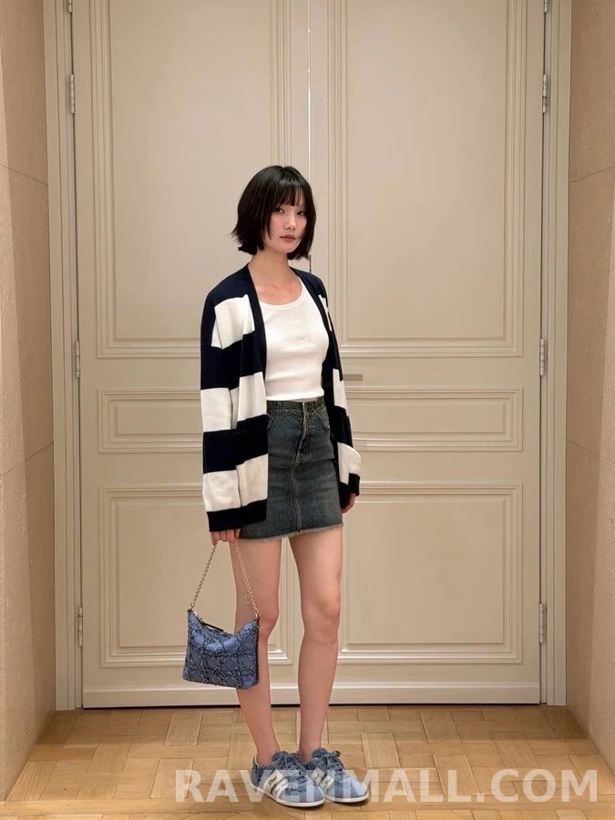 디올 디올 와이드 스트라이프 V넥 캐시미어 가디건 상세 이미지