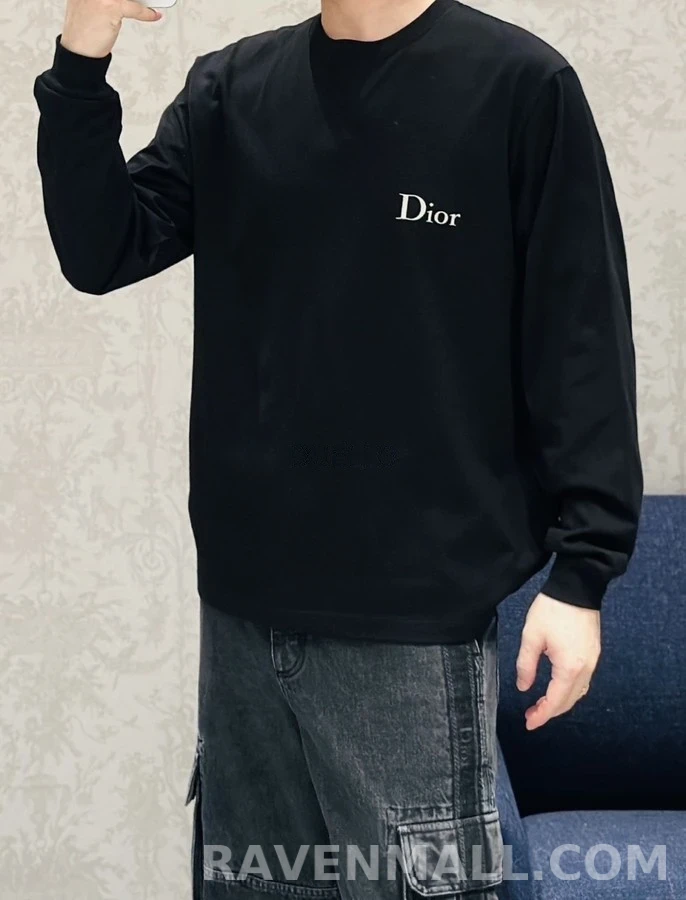 디올 디올 자수 로고 긴팔 티셔츠 상세 이미지
