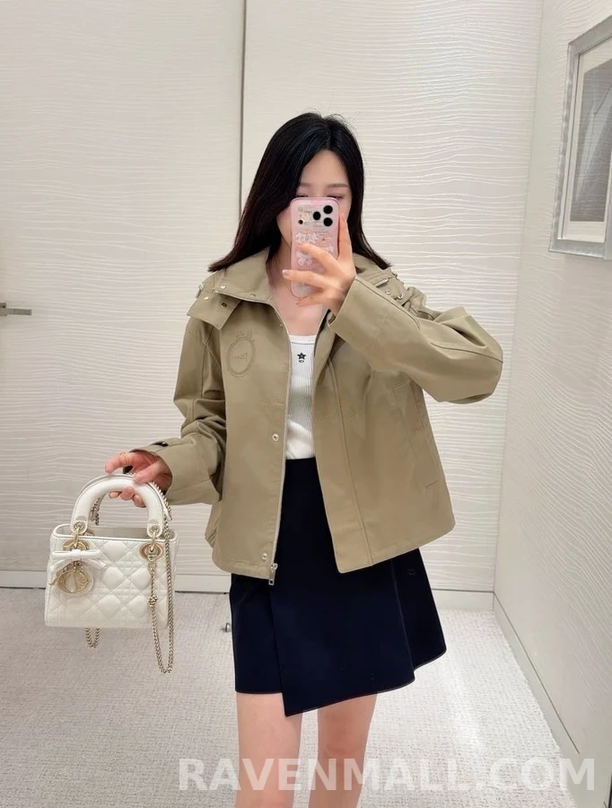 디올 디올 자수 탈착 후드 집업 상세 이미지