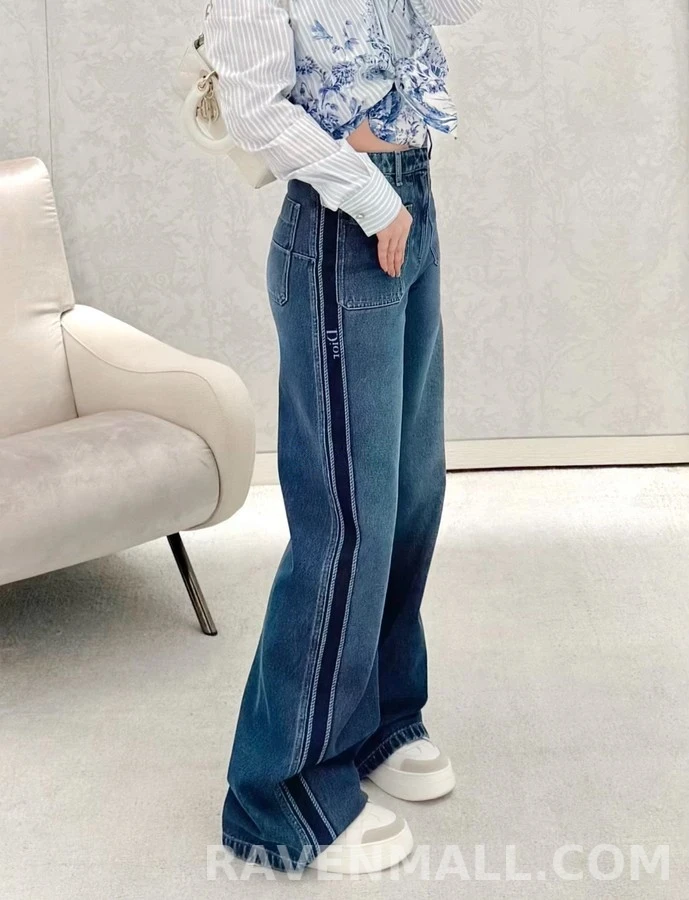 디올 디올 하이웨이스트 플레어 진 상세 이미지