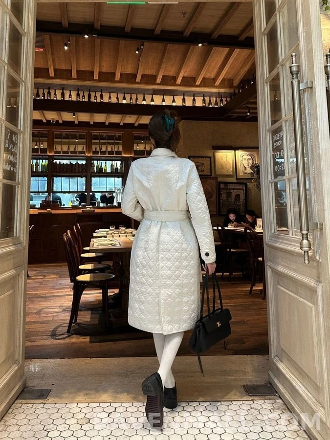 디올 디올 카나쥬 퀼팅 벨티드 롱 코트 상세 이미지