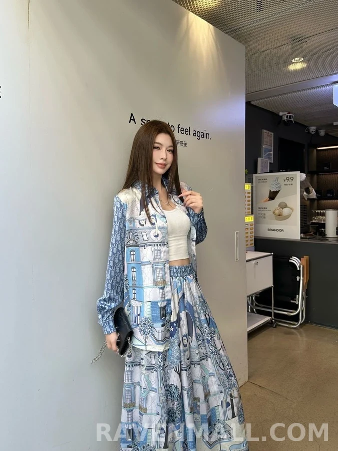 디올 디올 캐슬 프린트 스커트 상세 이미지