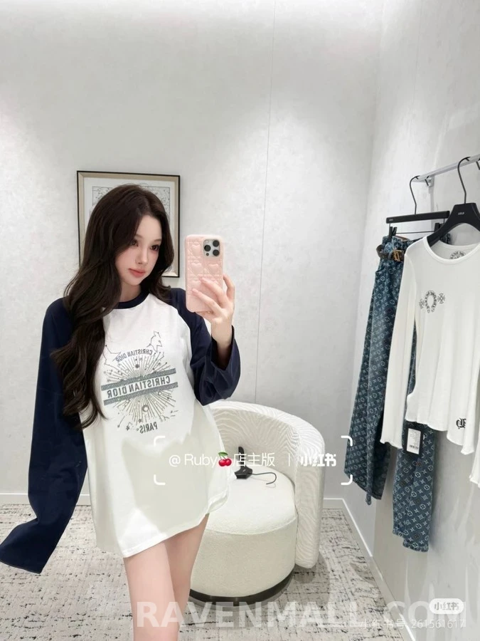 디올 디올 컬러블록 성좌 핫픽스 긴팔 티셔츠 상세 이미지