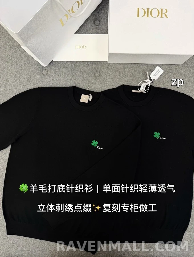 디올 디올 클로버 자수 스웨터 상세 이미지