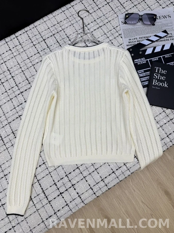 디올 디올 파이핑 오픈워크 니트 상세 이미지