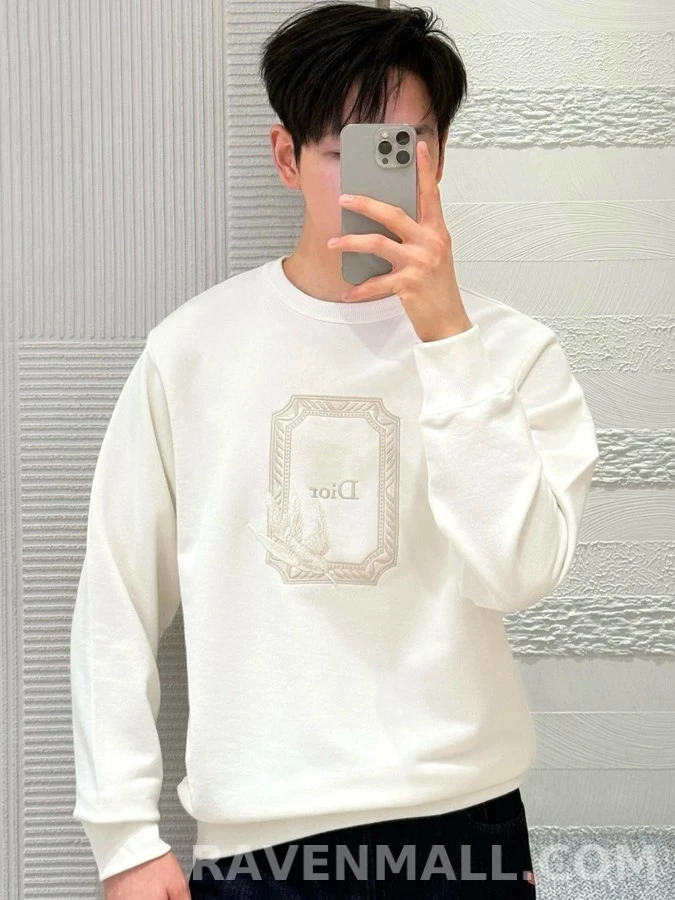 디올 디올 프레임 버드 자수 맨투맨 상세 이미지