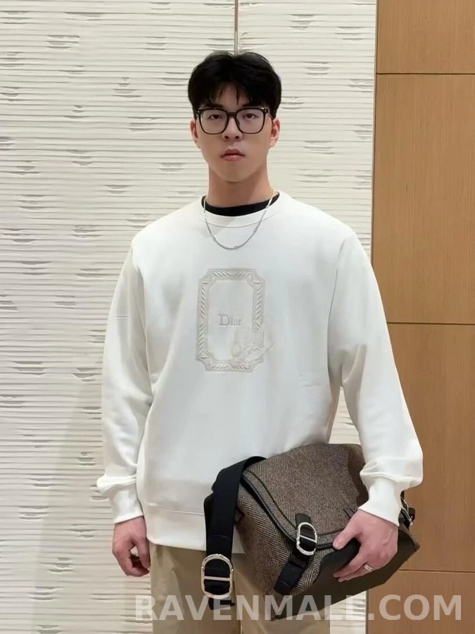 디올 디올 프레임 버드 자수 맨투맨 상세 이미지