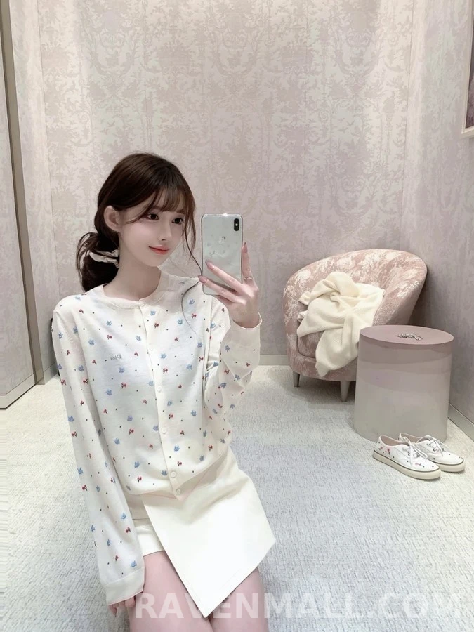 디올 디올 플라워 도트 자수 가디건 상세 이미지