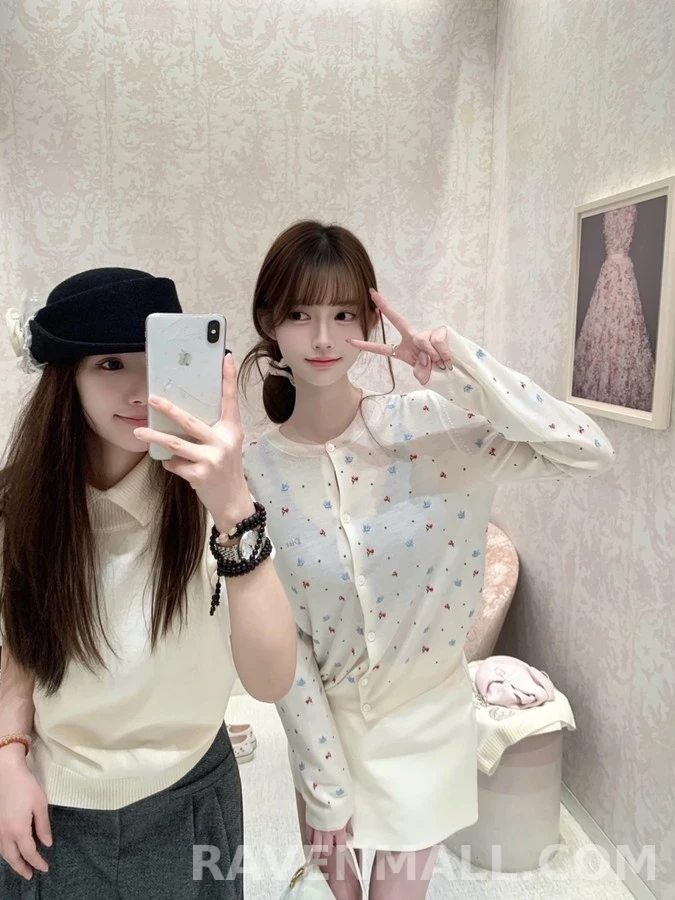 디올 디올 플라워 도트 자수 가디건 상세 이미지