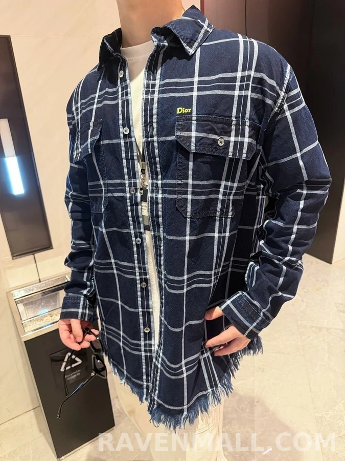 디올 디올 체크 오버셔츠 상세 이미지