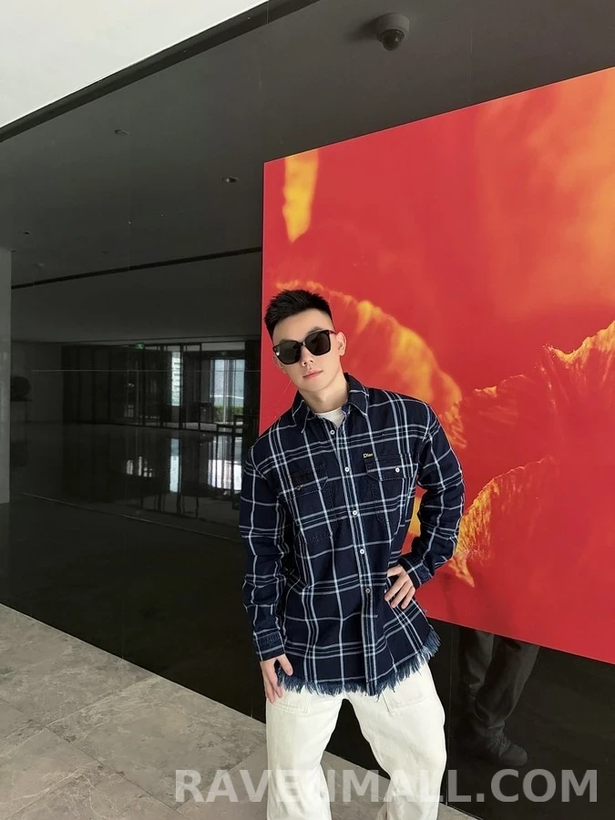 디올 디올 체크 오버셔츠 상세 이미지