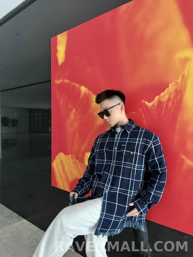 디올 디올 체크 오버셔츠 상세 이미지