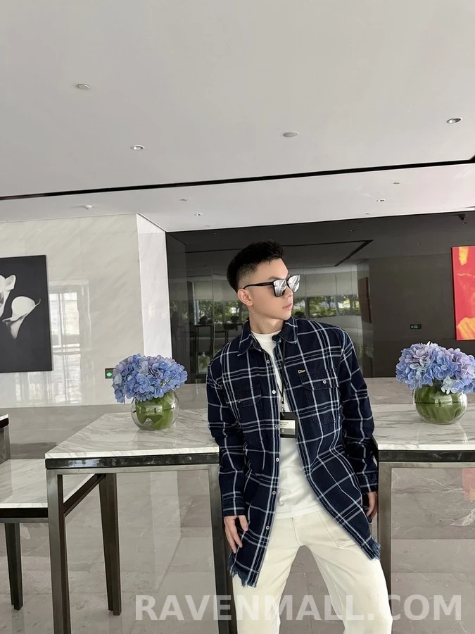 디올 디올 체크 오버셔츠 상세 이미지