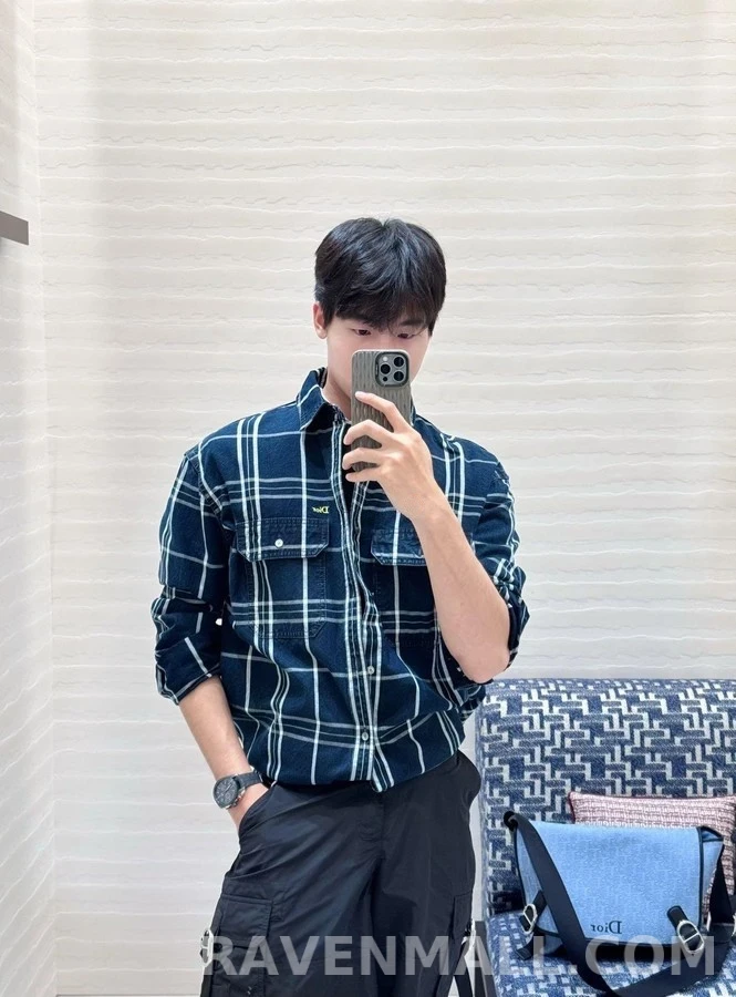 디올 디올 체크 오버셔츠 상세 이미지
