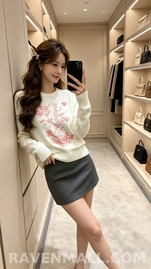 디올 디올 플라워 버터플라이 자수 니트 상세 이미지
