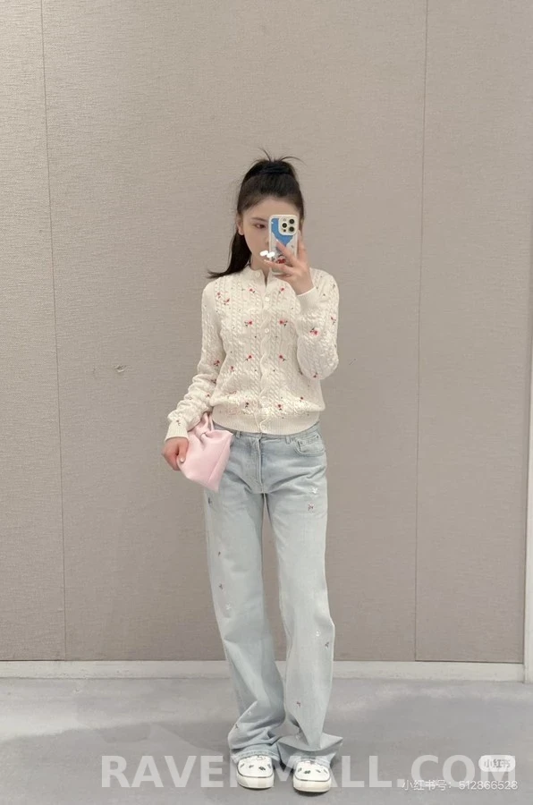 디올 디올 플라워 자수 꽈배기 가디건 상세 이미지