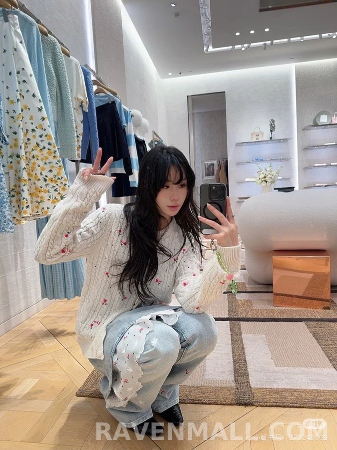 디올 디올 플라워 자수 꽈배기 가디건 상세 이미지