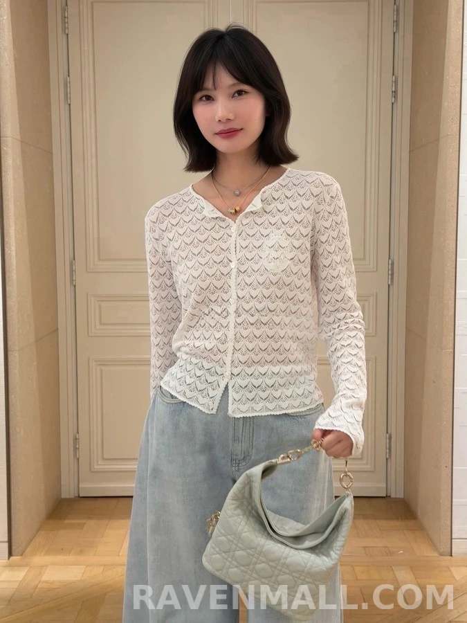 디올 디올 피시 스케일 레이스 카디건 상세 이미지