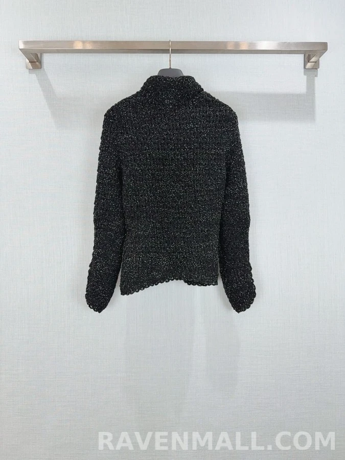 디올 디올 흑백 혼방 불규칙 가디건 상세 이미지