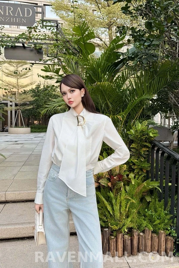 디올 디올 D 로고 타이넥 셔츠 상세 이미지