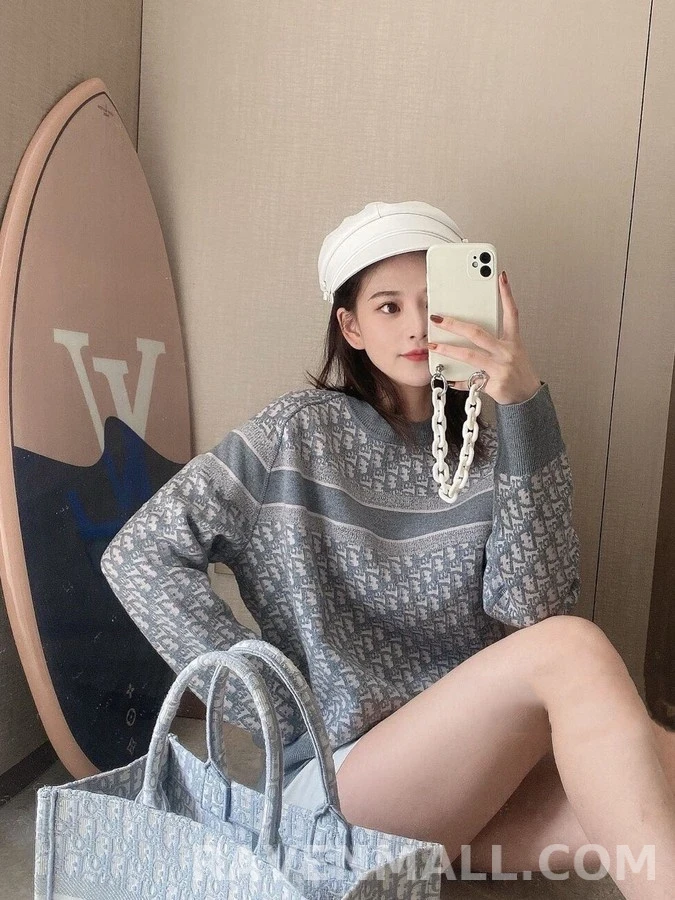 디올 디올 Oblique 로고 라운드넥 니트 상세 이미지