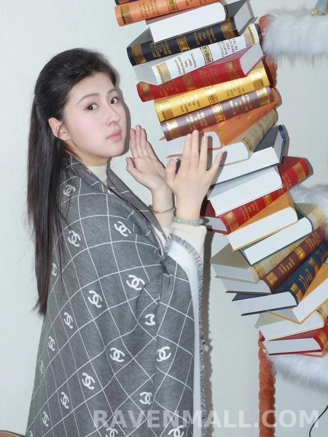 샤넬 샤넬 로고 양면 숄 상세 이미지
