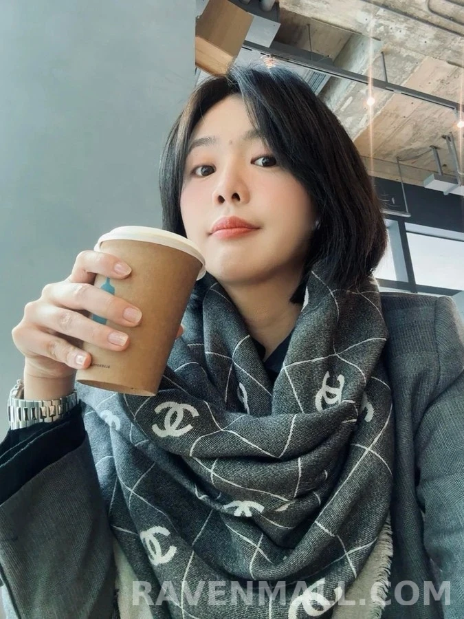샤넬 샤넬 로고 양면 숄 상세 이미지