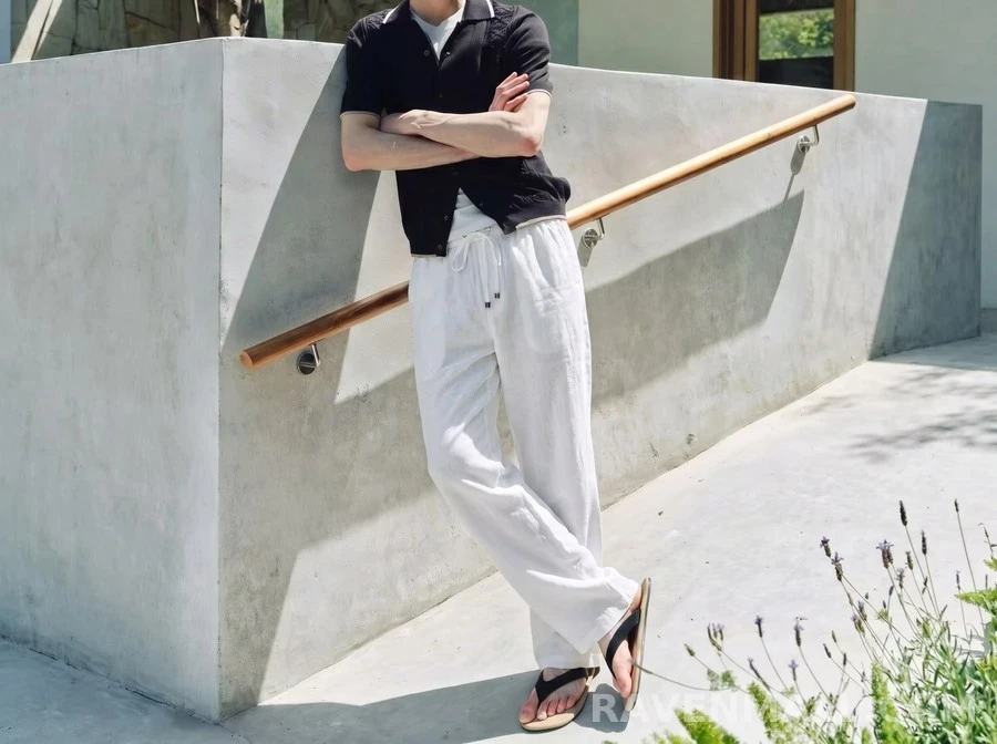 로로피아나 로로피아나 드로스트링 와이드 팬츠 상세 이미지