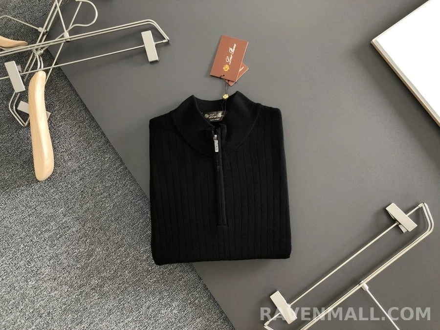 로로피아나 로로피아나 리브드 하프 집업 니트 상세 이미지