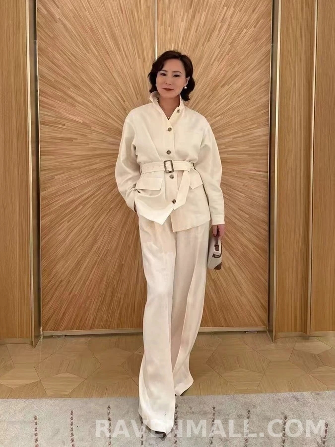 로로피아나 로로피아나 벨티드 울 자켓 상세 이미지