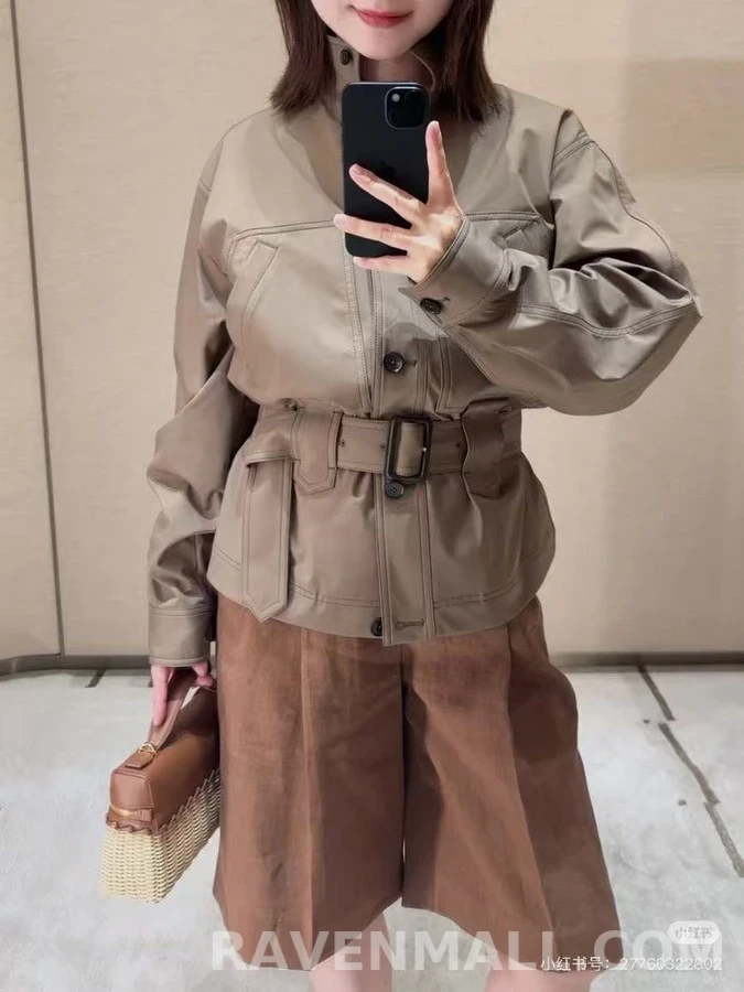 로로피아나 로로피아나 스탠드넥 벨트 코트 상세 이미지