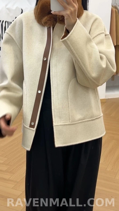 로로피아나 로로피아나 양면 퍼 카라 캐시미어 자켓 상세 이미지