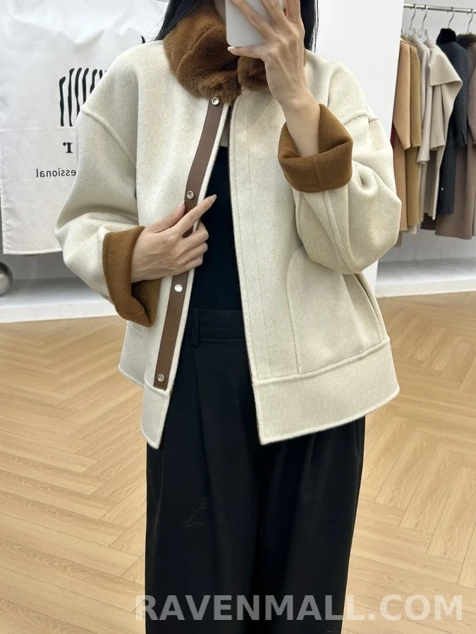 로로피아나 로로피아나 양면 퍼 카라 캐시미어 자켓 상세 이미지