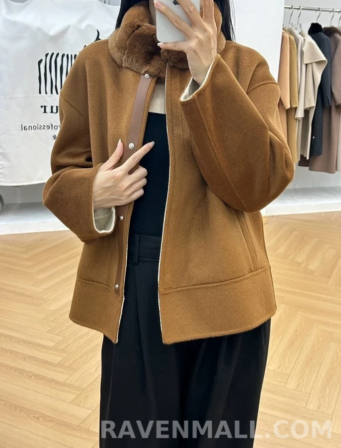 로로피아나 로로피아나 양면 퍼 카라 캐시미어 자켓 상세 이미지