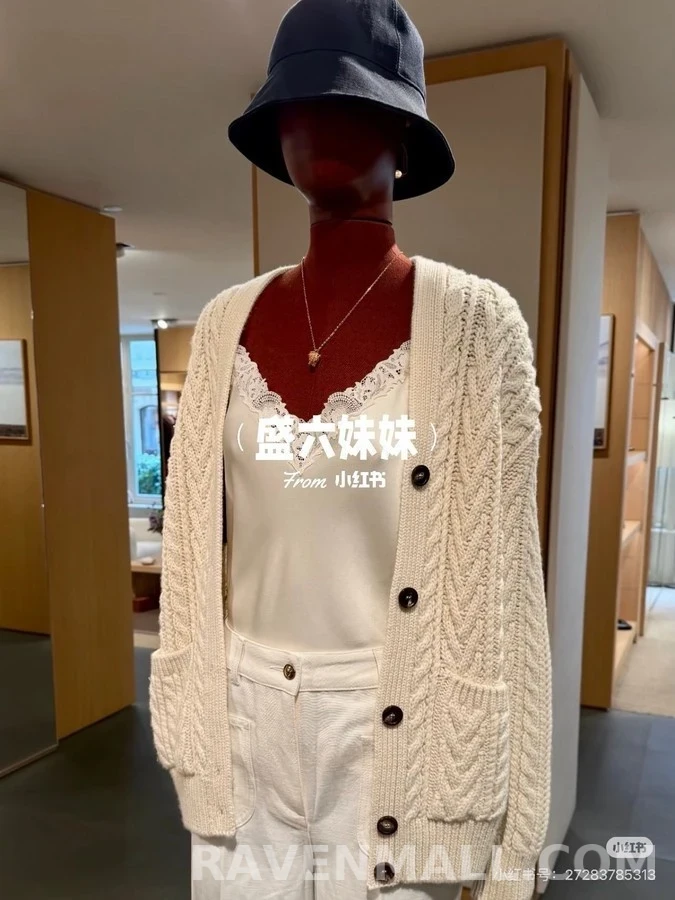 로로피아나 로로피아나 울 V넥 케이블 가디건 상세 이미지